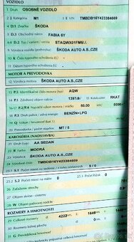 Škoda Fabia 1.4i 50kw M5 LPG Rok výroby 2003 - 16