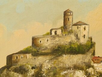 Obrazy hrad Střekov, Šafránek, Hof, olej plátno 100x140 - 16