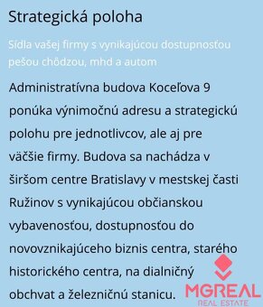 Kancelárske priestory od 17m2, Koceľova ul. - 16