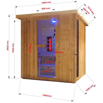Sanotechnik - Vonkajšia kombinovaná sauna (Fínska / infra ) - 16