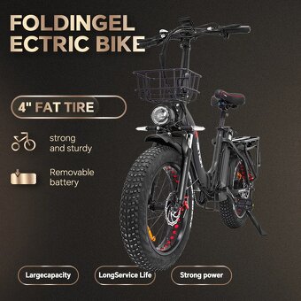 Skladací mestský ebike Drvetion 20x4.0",750W,20Ah 960Wh,45k - 16