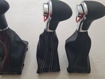 Radiaca páka pre automat AUDI / čierna biela červená nitka - 16