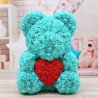 Macko z ruží 40 a 25 cm - všetky farby - ihneď k odberu - 16