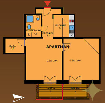 PREDAJ 2 izbový apartmán pri jazere apartmány Hrabovo Ružomb - 16