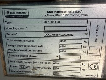 New Holland TH6.28 287 telescopic frontloader 4x4 vin 887 - 16