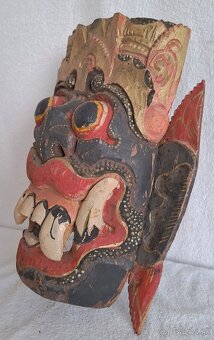 3 ručne tesané masky Barong a ceremoniálna maska (Bali) - 16