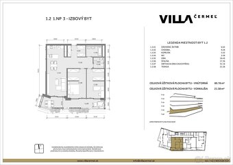 3 izbový byt s terasou v projekte VILLA ČERMEĽ - 16