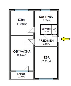 3-izbový byt, 72 m2, lodžia (4.p/4), Košice Juh Panelová - 16