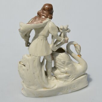 2 starožitné porcelánové sošky - Dáma a gavalier s lutnou - 16