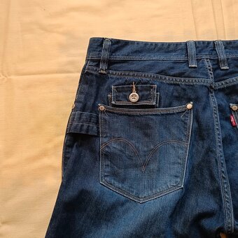 Rare Levis modré rovné džínsy rifle straight jeans 33x34 - 16