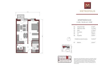 2 izbový byt v projekte Metropolis - 16