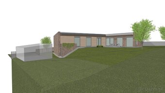 slnečný stavebný pozemok Badín - Na Dielnici s projektom RD - 16