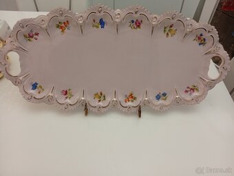 Růžový porcelán, velký podnos, Chodov - 16