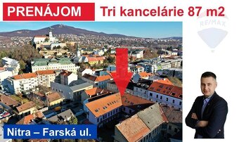 Prenájom troch kancelárií, 87 m², Farská 10, Nitra - 16