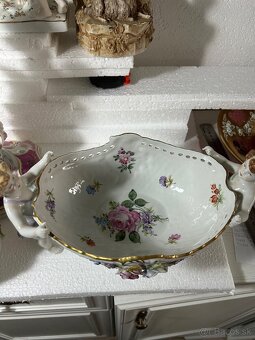 Starožitný porcelán svietnik misa socha - 16