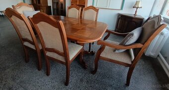 Rustikální jídelní set, stůl, židle, křesla, masív - 16