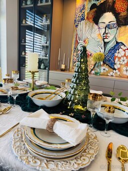 Nová zlatom zdobená obedová súprava THUN pre 6 osôb - 16