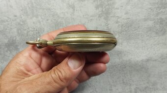 Monstrózné staré kapesní hodinky s lokomotivou, 66mm, 202g - 16
