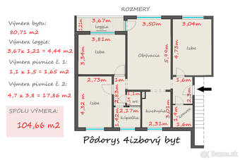 4i byt BB / FONČORDA / úžitková plocha 104 m2 - 16