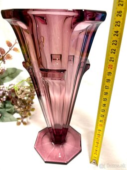 Fialová uranova vaza ART Deco top stav - 16