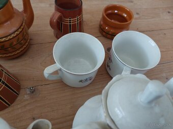 🔥Retro tradičná keramika 4 džbány + 9 pohárov - 16