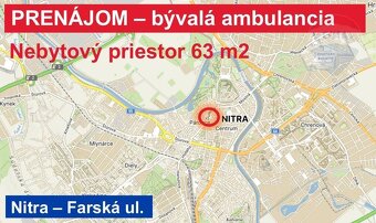 Prenájom 63 m2 komerčného priestoru “ambulancia“, ul. Farská - 16