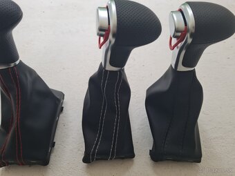 Radiaca páka pre automat AUDI / čierna biela červená nitka - 16