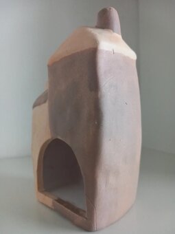 Sada 3ks ručne robené keramické domčeky na sviečku - 16