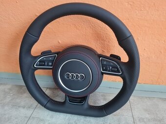 AUDI MULTIFUNKCNY VOLANT S AIRBAGOM A PADLAMI, červená niť - 16