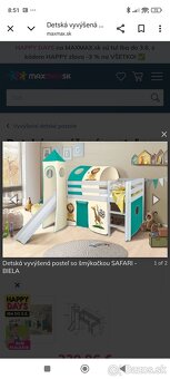 Detská vyvýšené posteľ so šmykľavkou 2x - 16