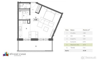 Na prenájom | 1 izbový byt s terasou 51,39 m² - PARK HOUSE - 16