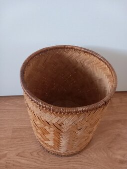 Stará prútená/lyková nádoba, košík 23x18,5 cm - 16