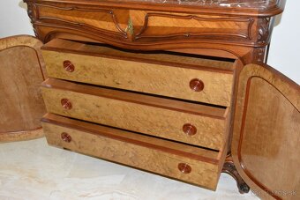 Starožitná řezbovaná toaletka s mramorem - 16