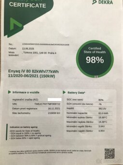 Škoda Enyaq iV 80 150Kw, SOH 98% - 16