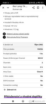Predám koncový kvalitný zosilňovač the t.amp TA 1400 MK-X - 16