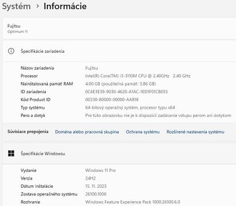 Fujitsu E752, Intel i3-3310M@2,40GHz, 4GB DDR3, 32GB SSD - 16