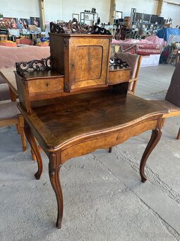 starožitný písaci stolík s nadstavbou - 16