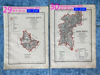 Slovenské župy 200 ročné mapy celá zbierka na predaj - 16
