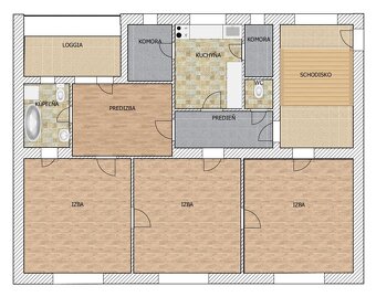 4-izbový tehlový byt v centre mesta, Rožňava - 16