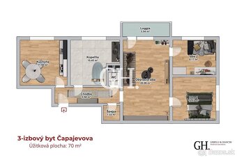 REZERVOVANÉ - ČAPAJEVOVA - 4 IZBOVÝ BYT - Čiastočná rekonštr - 16