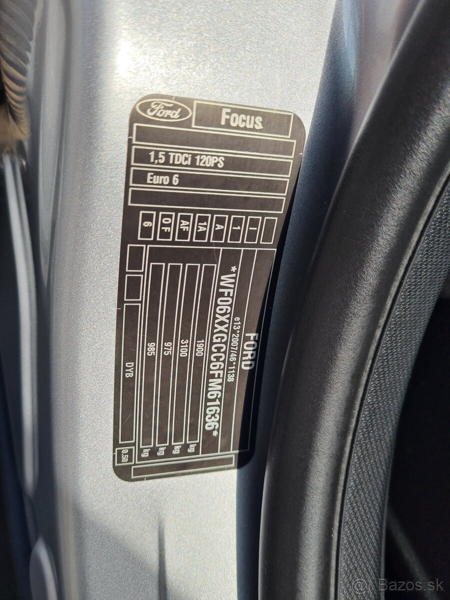 Predám Ford Focus Combi 1.5 TDCi 88Kw 120k M6 r.v. 1/2016 vo - 17
