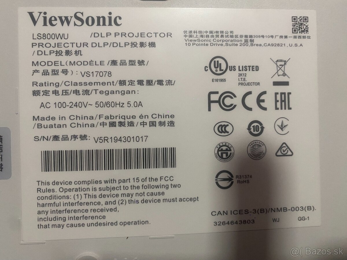 Projektor VIEWSONIC LS800WU- laser- 5500ANSI, - 17