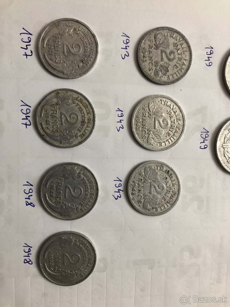 Mince FRANCE +Bankovky BIELORUSKO - 17