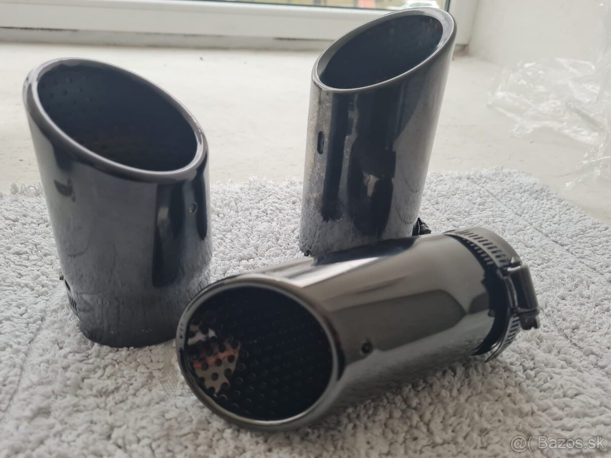 NEREZOVÉ a ČIERNE koncovky na výfuk - dvojitá koncovka - 17