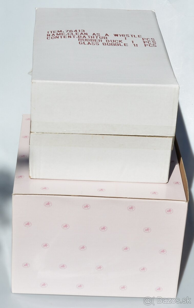 Porcelánová bábika +vanička +kačka +bublinky +kožušinka - 17