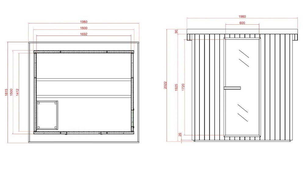 Sanotechnik - Vonkajšia kombinovaná sauna (Fínska / infra ) - 17