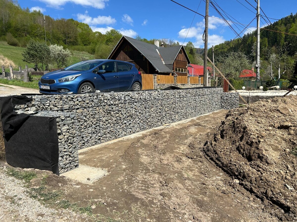 Gabionove múry,hrubé stavby - 17