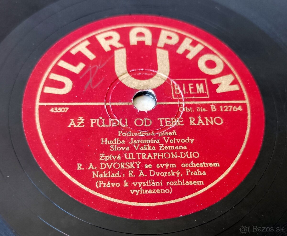 R. A. Dvorský a jeho orchestr, 4 staré šelakové gramodesky - 17