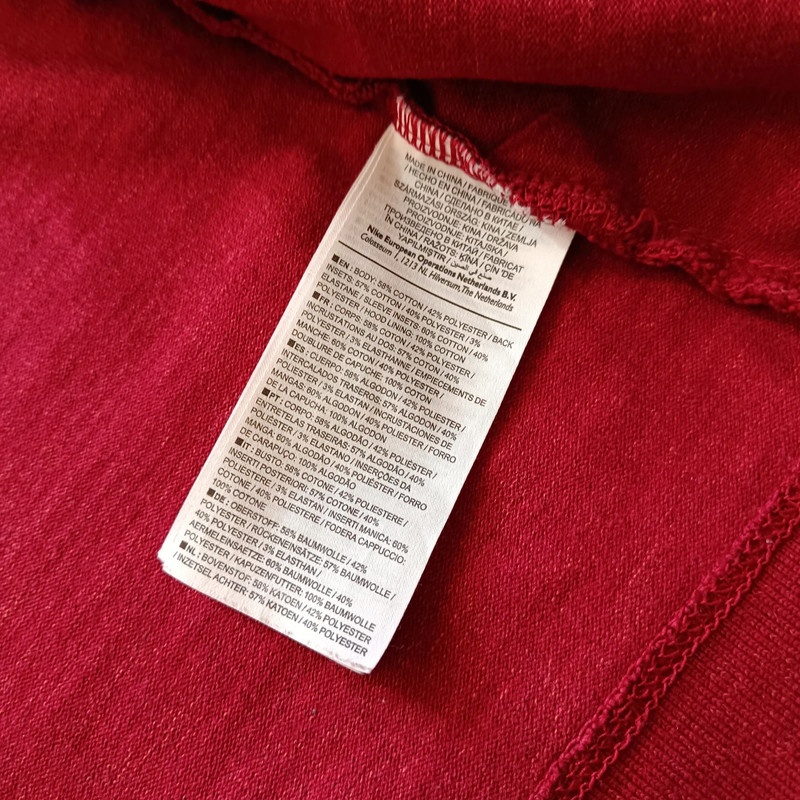 NIKE bordová mikina na zips s kapucňou M - 17