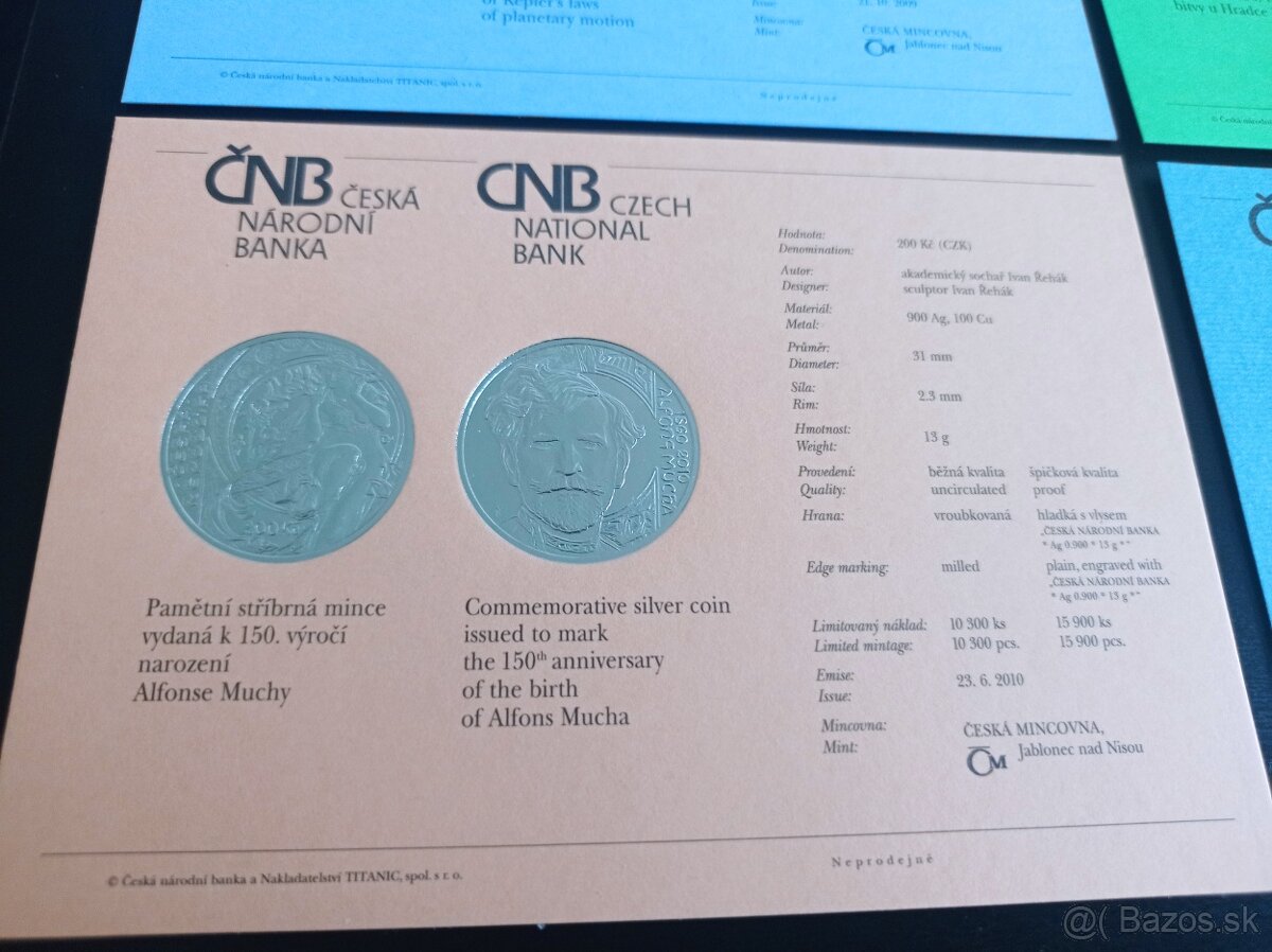 Strieborné mince 200 korún Česká Republika PROOF - 17